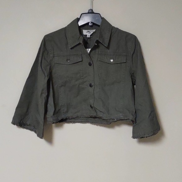 Jack by BB Dakota Ready For It Cotton Canvas Jacket Green Medium - Picture 4 of 10